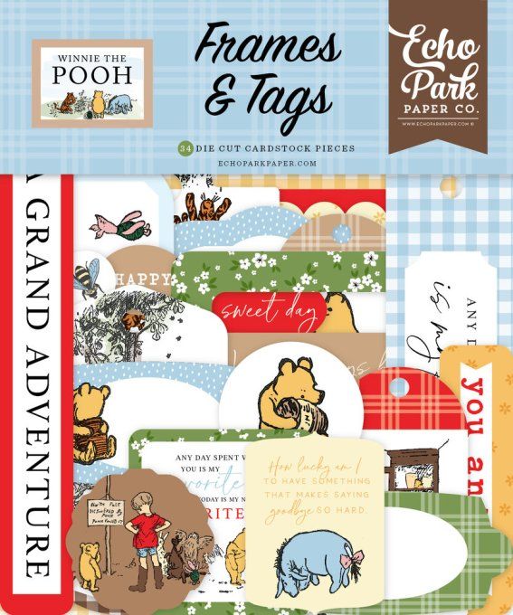 32 die-cuts, Echo park, Frames & tags - Winnie the pooh 