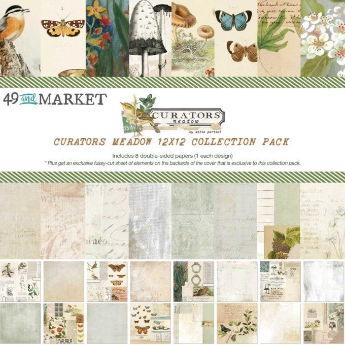 8 feuilles, 49 and market, Curators botanicals - 30x30cm  - motifs recto verso