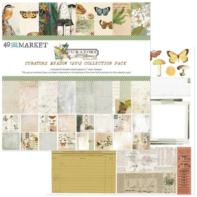 8 feuilles, 49 and market, Curators botanicals - 30x30cm  - motifs recto verso