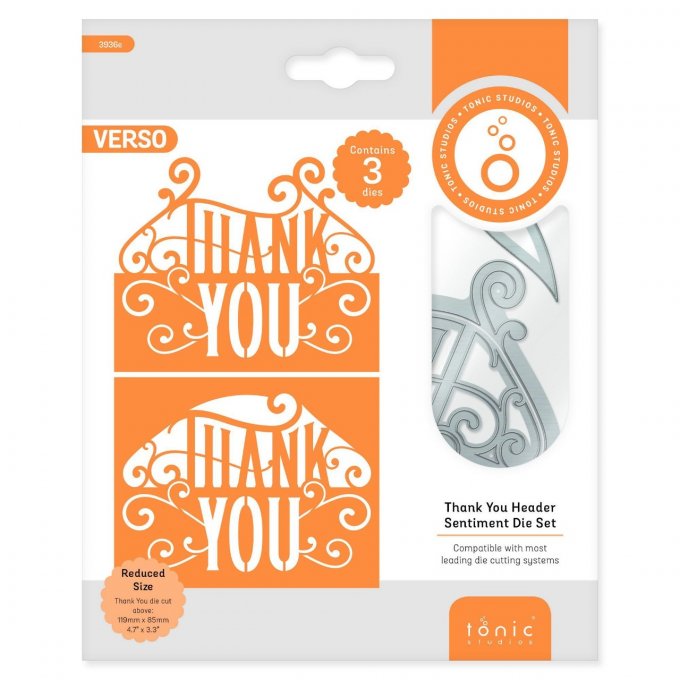 Die/matrice de découpe, Tonic studio - Thank you, dimension : 11.9x8.5cm