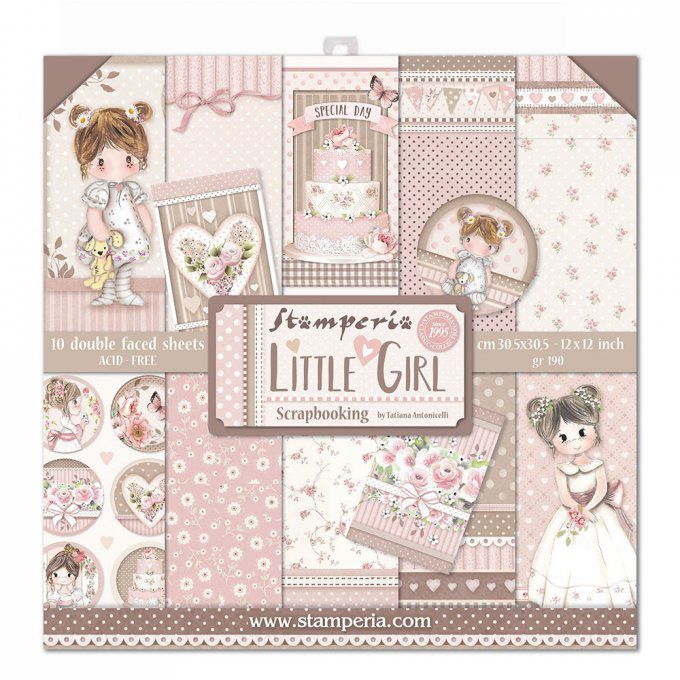 Papier scrapbooking, 30x30cm, Little girl - Stamperia