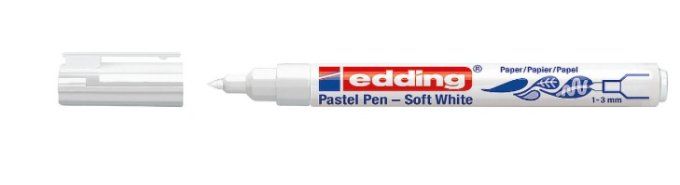 Feutre Edding - pastel pen - soft white - mine 1 à 3mm 