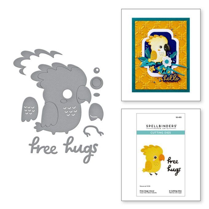 6 Dies/matrices de découpe, Spellbinders - Free hugs oscar
