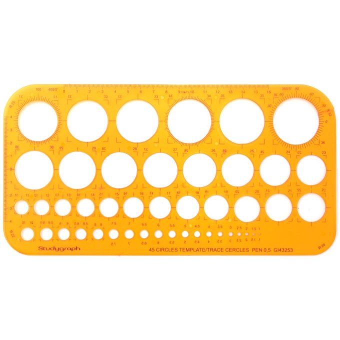 Trace cercles, Studygraph (25x13cm environ)