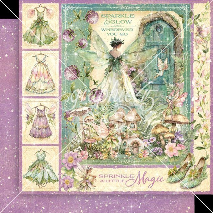 Ensemble de 24 feuilles, format 30x30cm, Collection Fairy boutique - Graphic 45