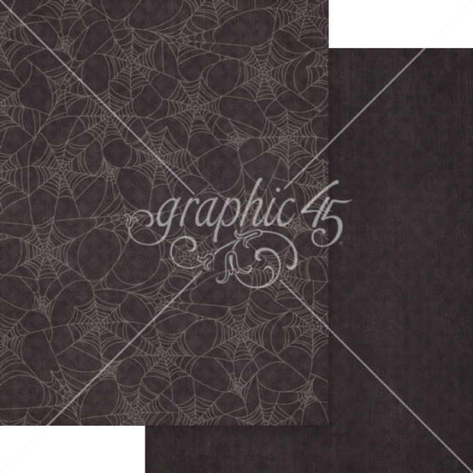 Ensemble de 16 feuilles, format 21.5x28.5cm, Collection Ghostly greetings, patterns - Graphic 45