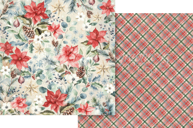 Ensemble de 24 feuilles, format 20x20cm, Collection Deck the halls - Graphic 45