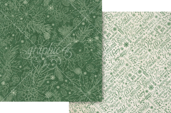 Ensemble de 24 feuilles, format 20x20cm, Collection Deck the halls - Graphic 45