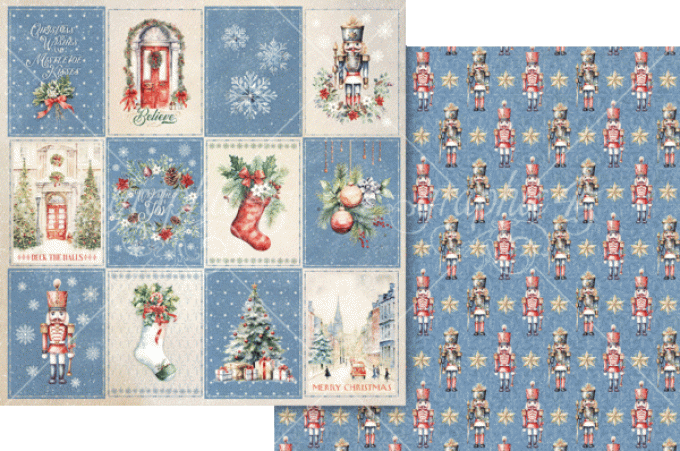 Ensemble de 24 feuilles, format 20x20cm, Collection Deck the halls - Graphic 45
