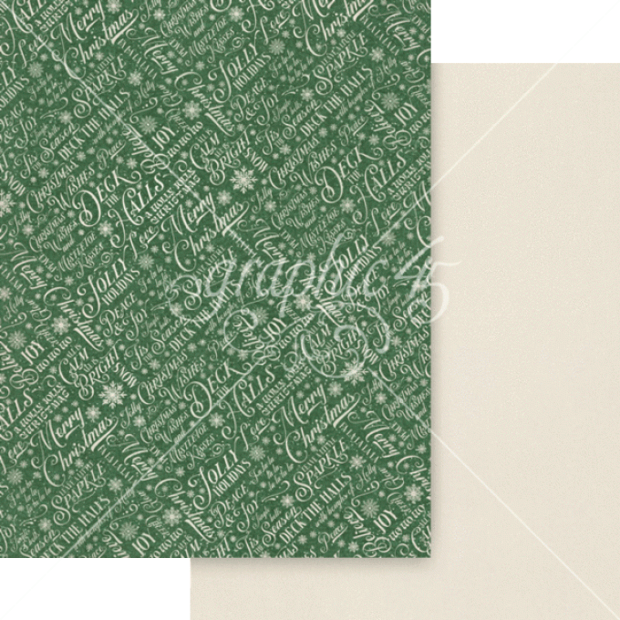 Ensemble de 16 feuilles, format 21.5x28.5cm, Collection Deck the halls, patterns - Graphic 45