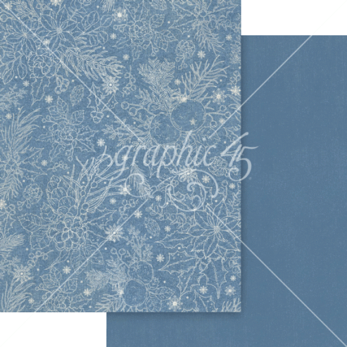 Ensemble de 16 feuilles, format 21.5x28.5cm, Collection Deck the halls, patterns - Graphic 45