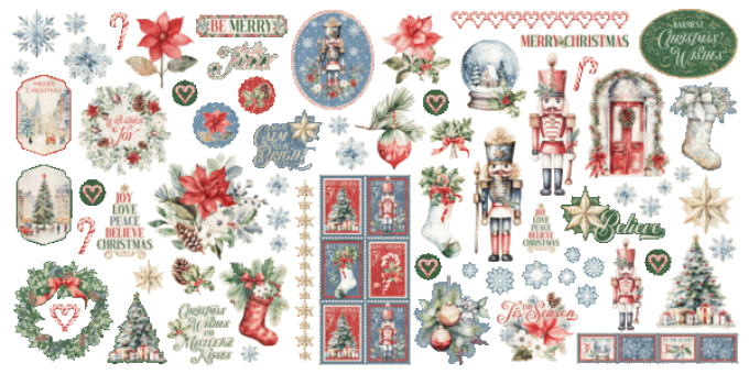 Ensemble de die-cuts, Collection Deck the halls - Graphic 45