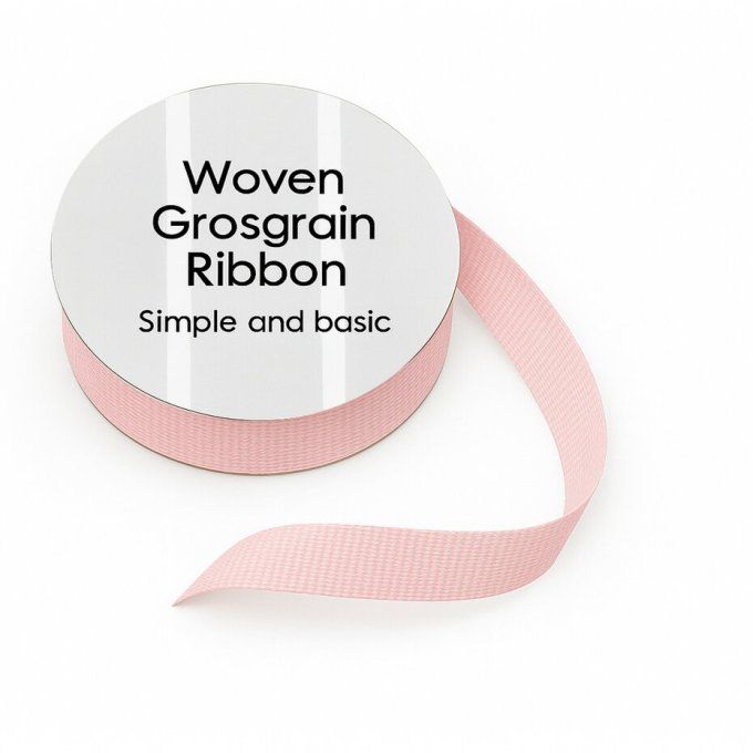 Ruban gros grain, couleur rose clair - 8mmx10m