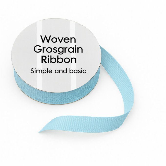 Ruban gros grain, couleur bleu clair - 8mmx10m