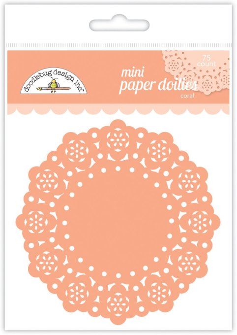 75 napperons en papier couleur corail  -  doodlebug design inc. 