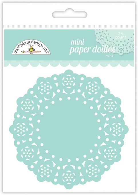 75 napperons en papier couleur mint  -  doodlebug design inc. 