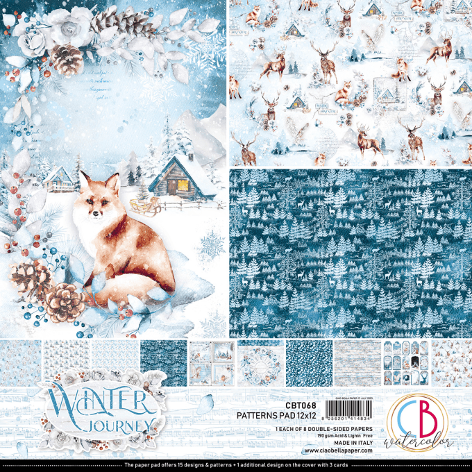 Ciao Bella, collection Winter journey, Patterns - 30x30cm - 8 feuilles - 190gsm 