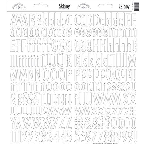 Stickers alphabet, couleur blanc - doodlebug design inc 