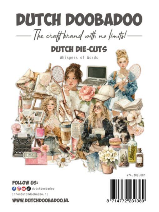 50 die-cuts, Dutch Doobadoo - Whispers of words 