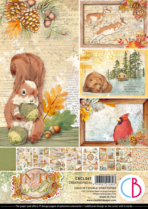 Ciao Bella, collection Into the wild, Format A4 - 9 feuilles - 190gsm 