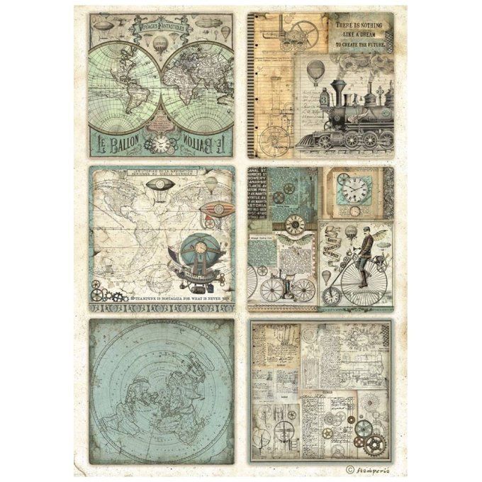Papier de riz A4 Around the World - Post Card  de Stamperia