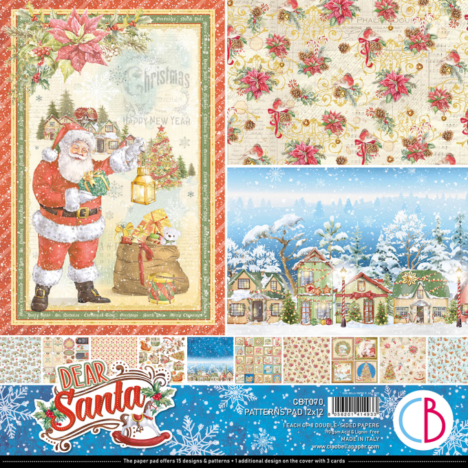 Ciao Bella, collection Dear Santa, Patterns - 30x30cm - 8 feuilles - 190gsm