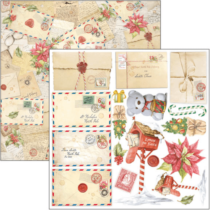 Ciao Bella, collection Dear santa,  Format 15x15cm - 24 feuilles - 190gsm (éléments à découper)