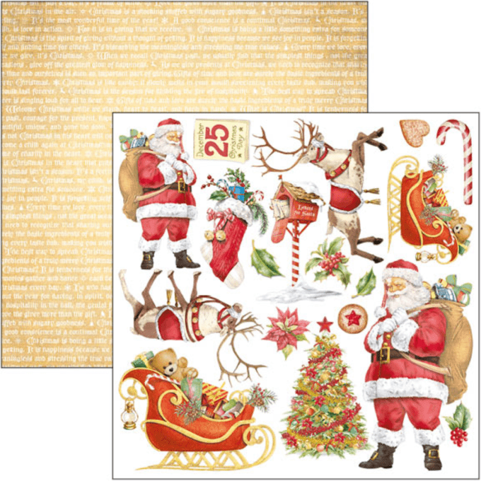 Ciao Bella, collection Dear santa,  Format 15x15cm - 24 feuilles - 190gsm (éléments à découper)