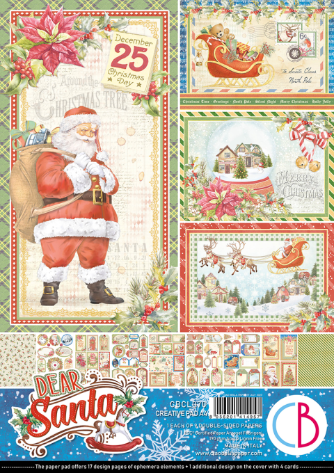 Ciao Bella, collection Dear Santa, Format A4 - 9 feuilles - 190gsm 