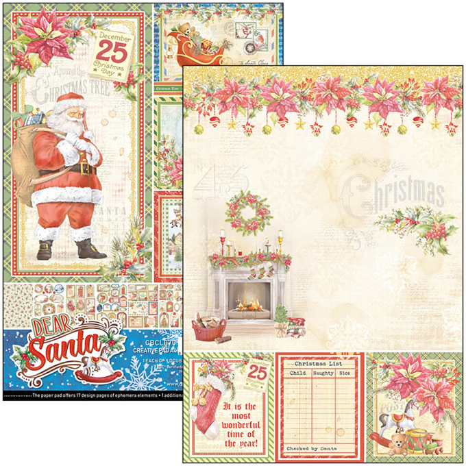 Ciao Bella, collection Dear Santa, Format A4 - 9 feuilles - 190gsm 