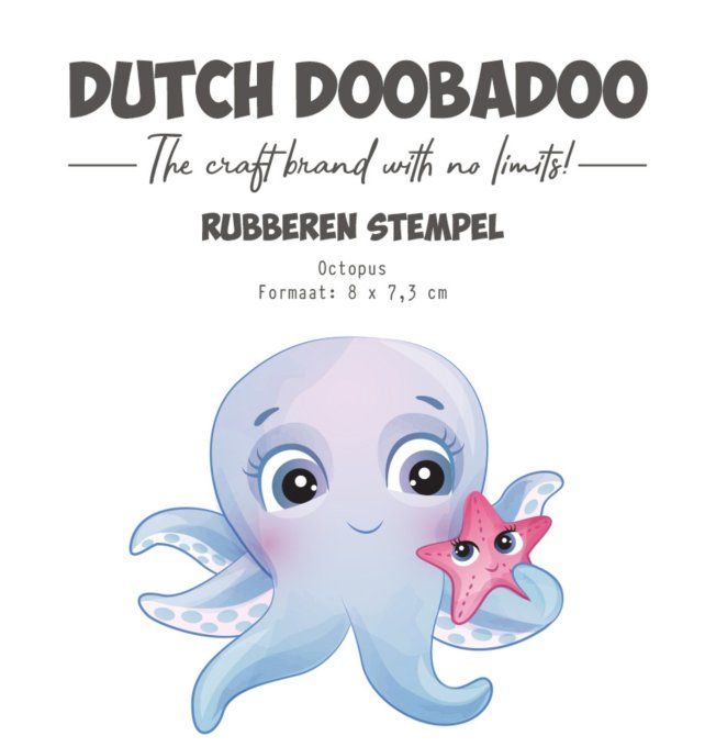 Tampon caoutchouc NON MONTE, Sea world, Dutch Doobadoo - Octopus