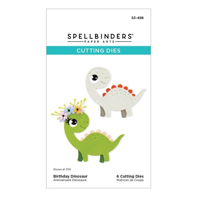 6 dies, Spellbinders - Birthday dinosaure