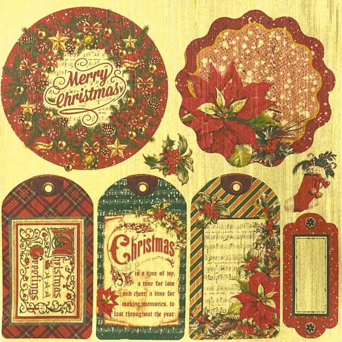 Deluxe paper Ciao Bella, Christmas vibes,  15x15cm - 5 feuilles - 120gsm