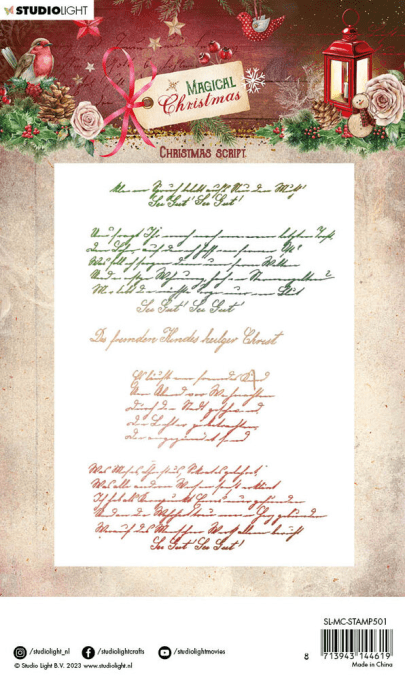 Tampon clear, Studio Light, Magical christmas- dimension : 9x13.5cm environ  - Script