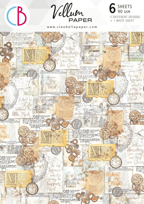 Ciao Bella, Papier vellum - collection Wizard Academy - Patterns,  Format A4 - 6 feuilles, 92g 