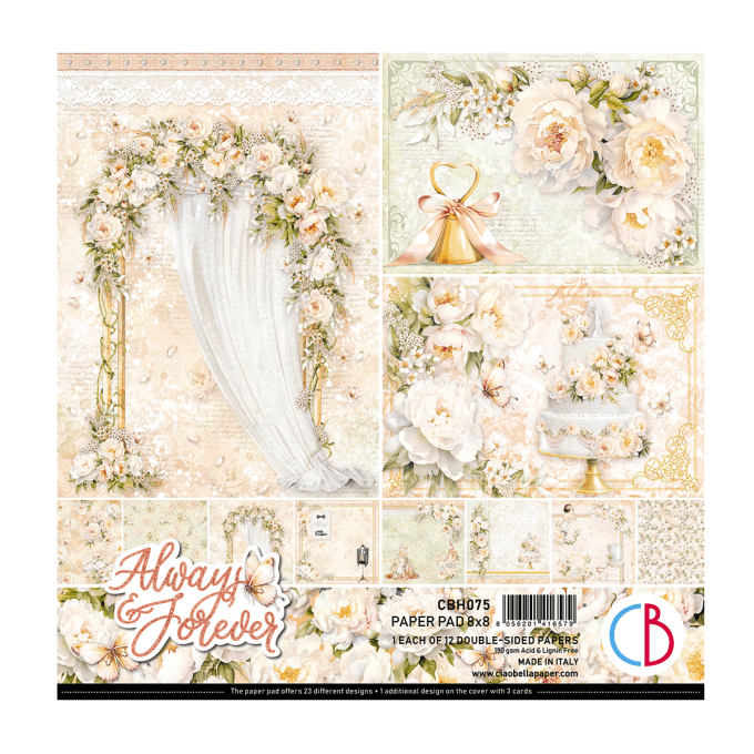 Ciao Bella, collection Always & Forever, 20x20cm - 12 feuilles - 190gsm