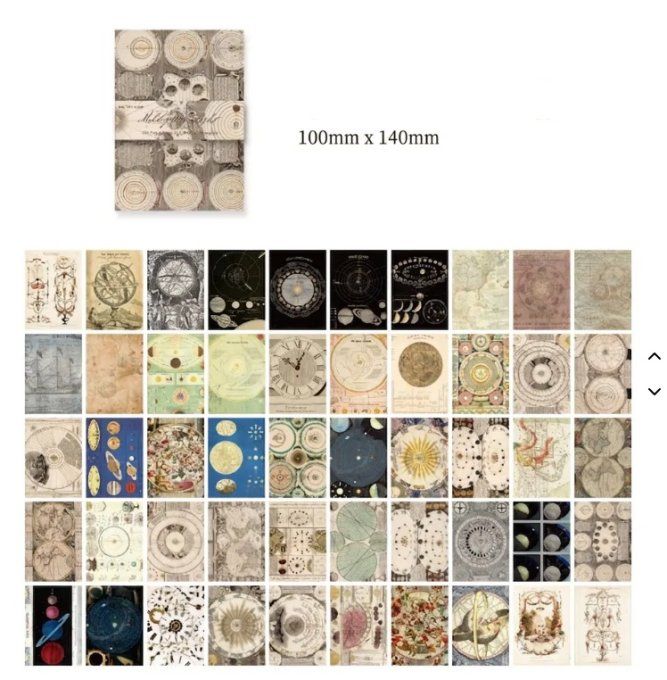 100 feuilles fines, Dimension : 10x14cm environ, Voie lactée