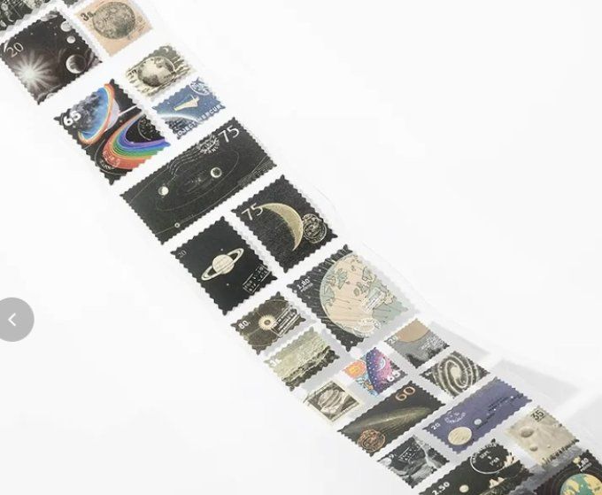 Whasi tape, thème : Lune, timbres - Dimensions 5.5x2m