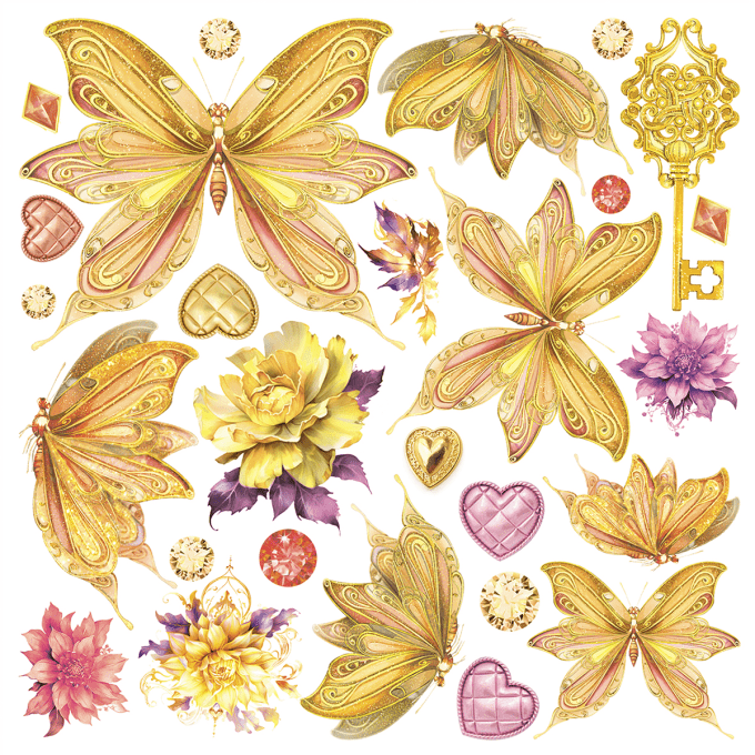 Ciao Bella, Eléments à découper en vellum - collection Ethereal, 15x15cm-6 feuilles, 92gsm