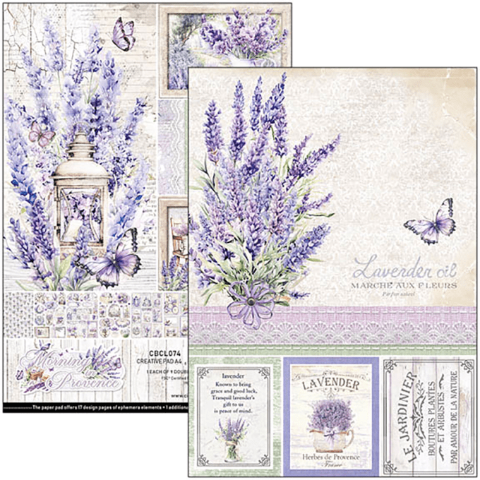 Ciao Bella, collection Morning in Provence, Format A4 - 9 feuilles - 190gsm