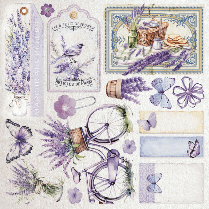 Deluxe paper Ciao Bella, Morning in Provence,  15x15cm - 5 feuilles - 120gsm 