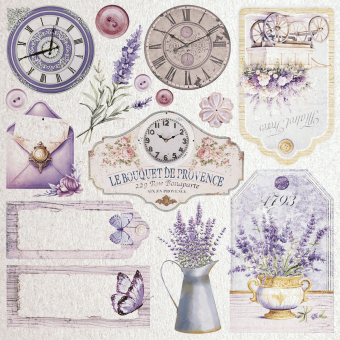 Deluxe paper Ciao Bella, Morning in Provence,  15x15cm - 5 feuilles - 120gsm 