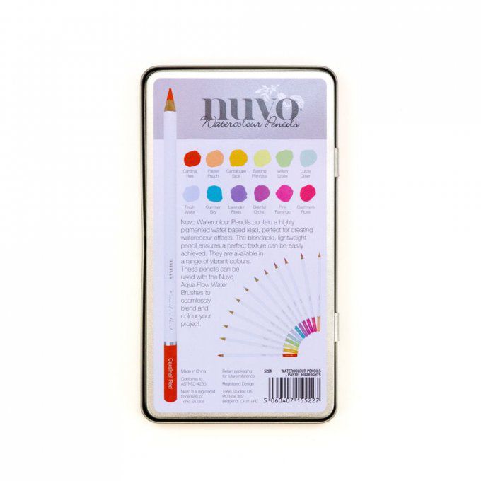 Crayons de couleur aquarellables, Nuvo, Pastel highlights