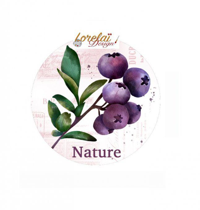 Badge, nature,  Lorelai design - 38mm, à l'unité