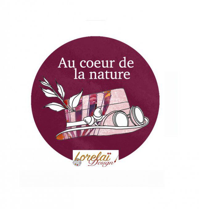 Badge, au coeur de la nature,  Lorelai design - 38mm, à l'unité