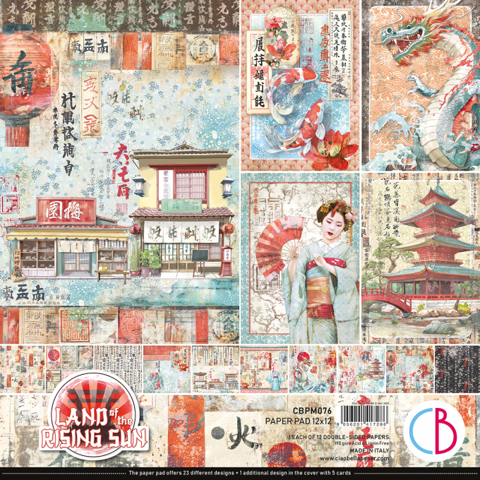 Ciao Bella, collection Land of rising sun -  30x30cm - 12 feuilles - 190gsm
