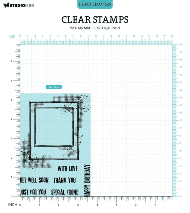 7 tampons clears de fond, Studio Light, Capture the moment - dim. de la planche : 14x10.5cm environ 