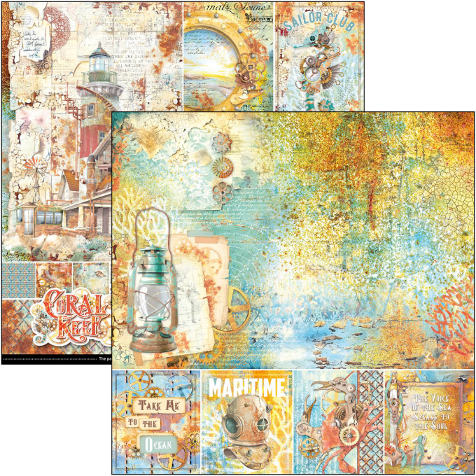 Ciao Bella, collection Coral reef -  30x30cm - 12 feuilles - 190gsm 