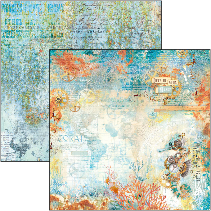 Ciao Bella, collection Coral reef -  30x30cm - 12 feuilles - 190gsm 