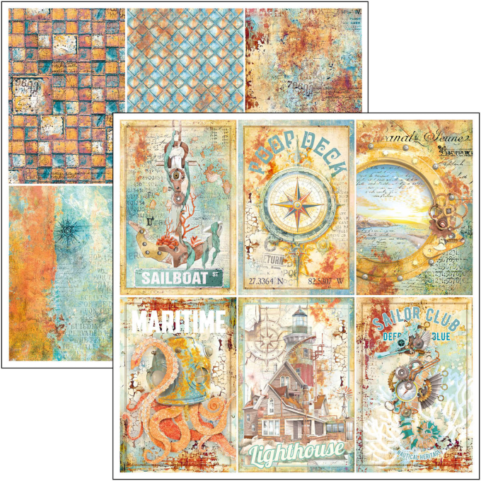 Ciao Bella, collection Coral reef -  30x30cm - 12 feuilles - 190gsm 